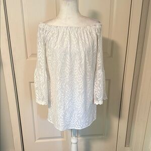Lilly Pulitzer White Off-Shoulder Lace Blouse